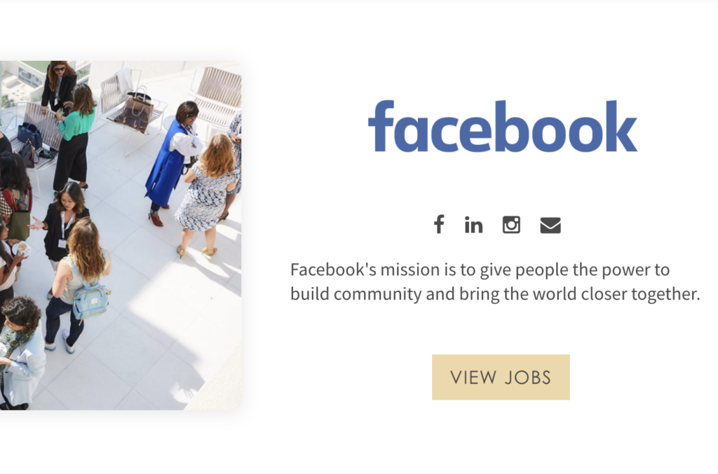 Facebook is hiring on Après, a career site for women returning to work