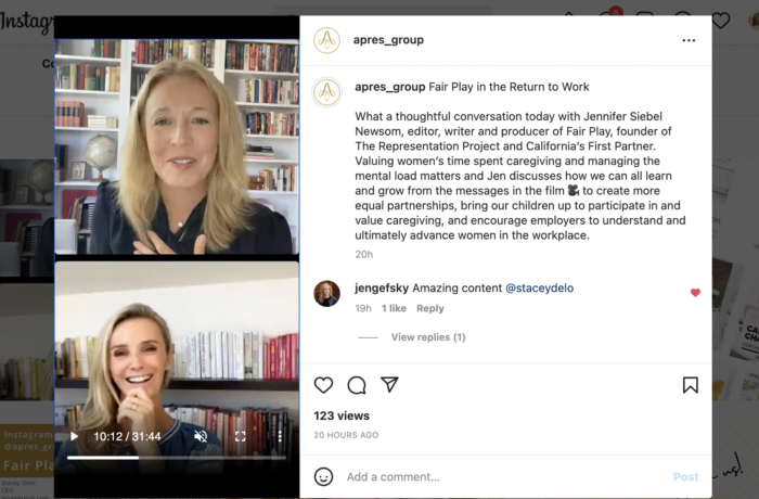 Fair Play Jennifer Siebel Newsom and Your Turn host Stacey Delo