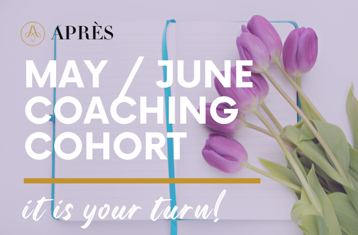 May / June Coaching cohort on Apres for moms going back to work or changing careers.